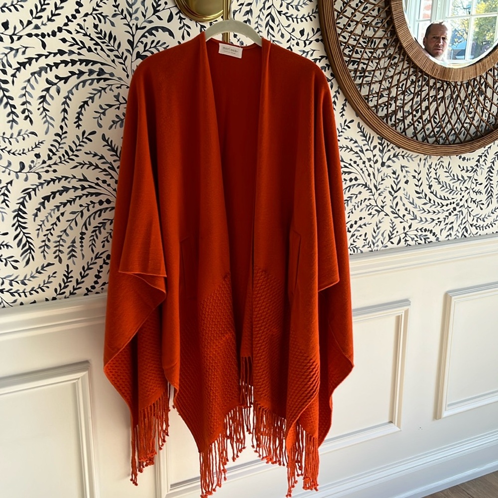 Mersea OS Orange Sweater Wrap